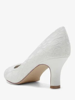 Wedding Shoes Bridal Pumps Lace Round Toe Embroidered