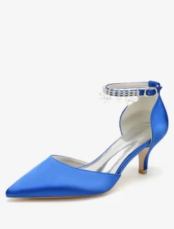 Wedding Shoes Bridal Pumps Satin Pointed Toe