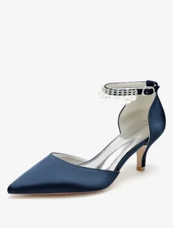 Wedding Shoes Bridal Pumps Satin Pointed Toe