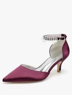 Wedding Shoes Bridal Pumps Satin Pointed Toe