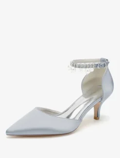 Wedding Shoes Bridal Pumps Satin Pointed Toe