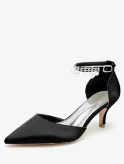 Wedding Shoes Bridal Pumps Satin Pointed Toe