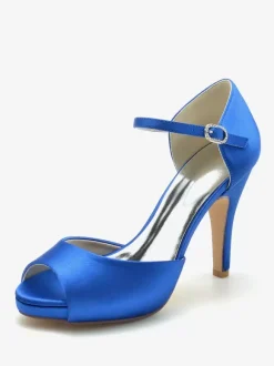 Wedding Shoes Bridal Pumps Satin Peep Toe