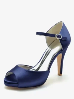 Wedding Shoes Bridal Pumps Satin Peep Toe