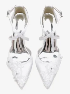 Wedding Shoes Bridal Pumps Satin Pointed Toe