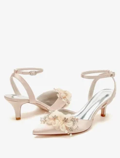 Wedding Shoes Bridal Pumps Satin Pointed Toe