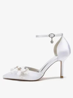 Wedding Shoes Bridal Pumps Satin Pointed Toe