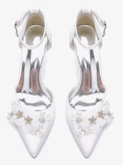 Wedding Shoes Bridal Pumps Satin Pointed Toe