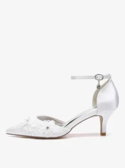 Wedding Shoes Bridal Pumps Satin Pointed Toe