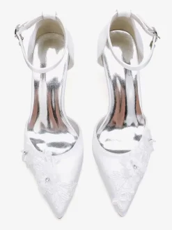 Wedding Shoes Bridal Pumps Satin Pointed Toe