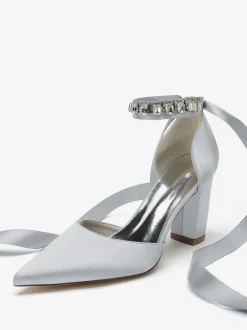 Wedding Shoes Bridal Pumps Satin Pointed Toe