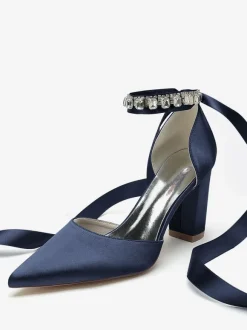 Wedding Shoes Bridal Pumps Satin Pointed Toe