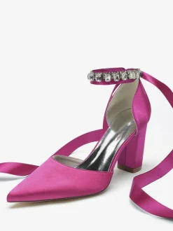Wedding Shoes Bridal Pumps Satin Pointed Toe