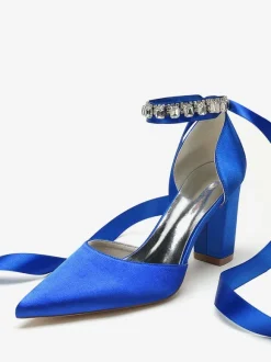 Wedding Shoes Bridal Pumps Satin Pointed Toe