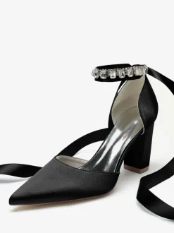 Wedding Shoes Bridal Pumps Satin Pointed Toe
