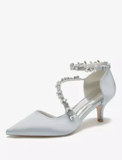 Wedding Shoes Bridal Pumps Satin Pointed Toe