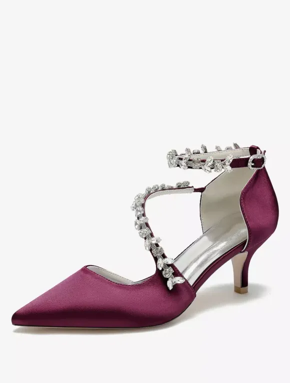 Wedding Shoes Bridal Pumps Satin Pointed Toe