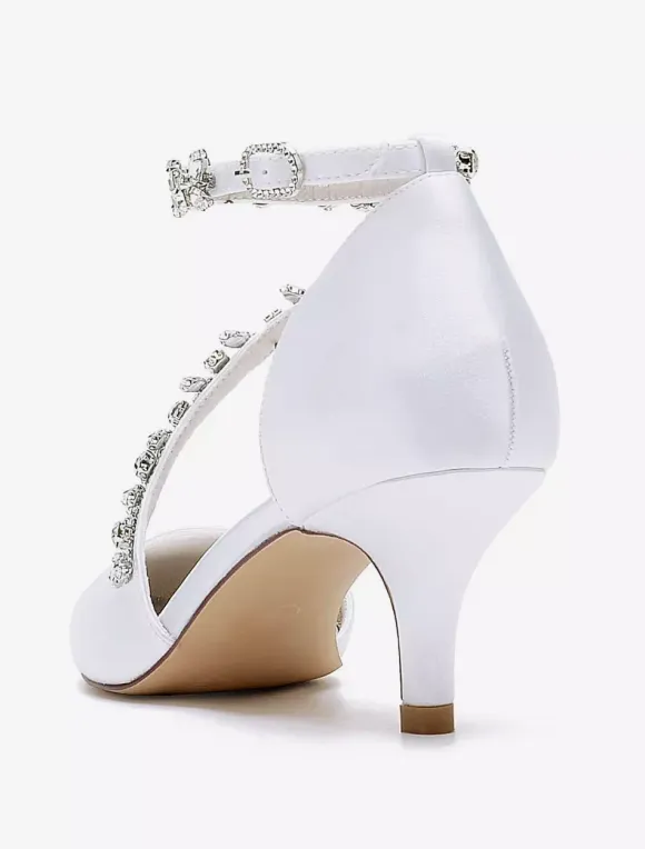 Wedding Shoes Bridal Pumps Satin Pointed Toe
