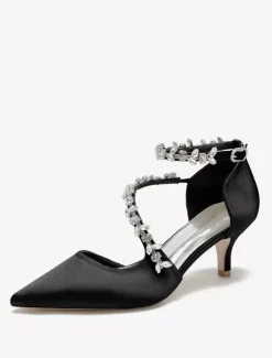 Wedding Shoes Bridal Pumps Satin Pointed Toe