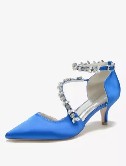 Wedding Shoes Bridal Pumps Satin Pointed Toe
