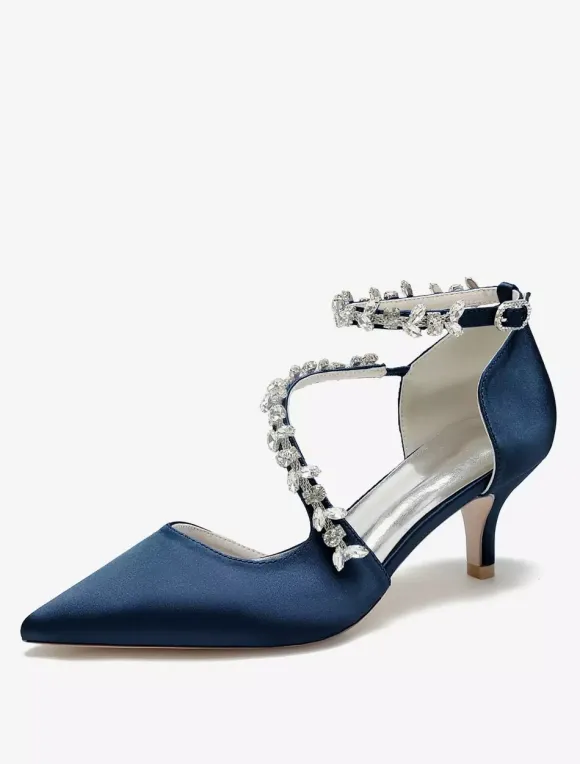 Wedding Shoes Bridal Pumps Satin Pointed Toe