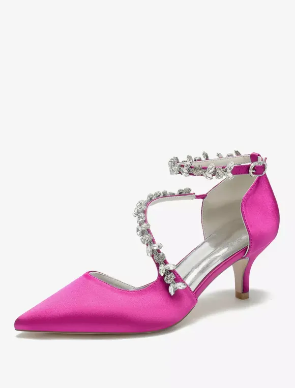 Wedding Shoes Bridal Pumps Satin Pointed Toe
