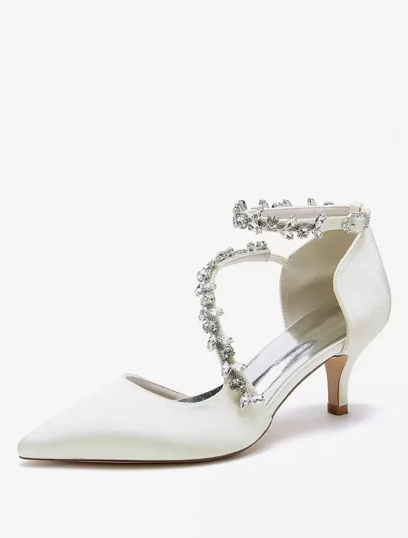 Wedding Shoes Bridal Pumps Satin Pointed Toe