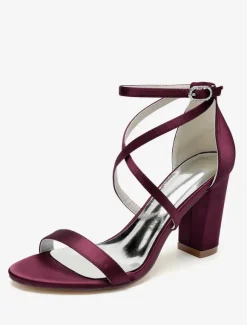 Wedding Shoes Satin White Open Toe Wedding Sandals