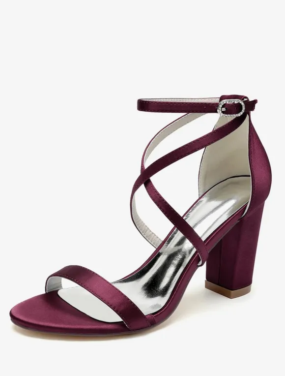 Wedding Shoes Satin White Open Toe Wedding Sandals