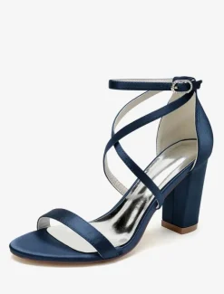 Wedding Shoes Satin White Open Toe Wedding Sandals