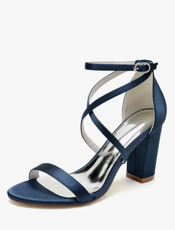 Wedding Shoes Satin White Open Toe Wedding Sandals