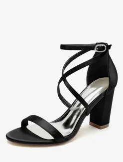 Wedding Shoes Satin White Open Toe Wedding Sandals