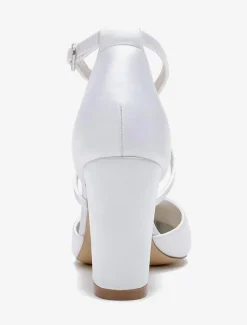Wedding Shoes Satin White Open Toe Wedding Sandals