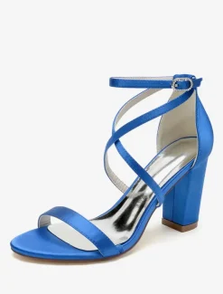 Wedding Shoes Satin White Open Toe Wedding Sandals