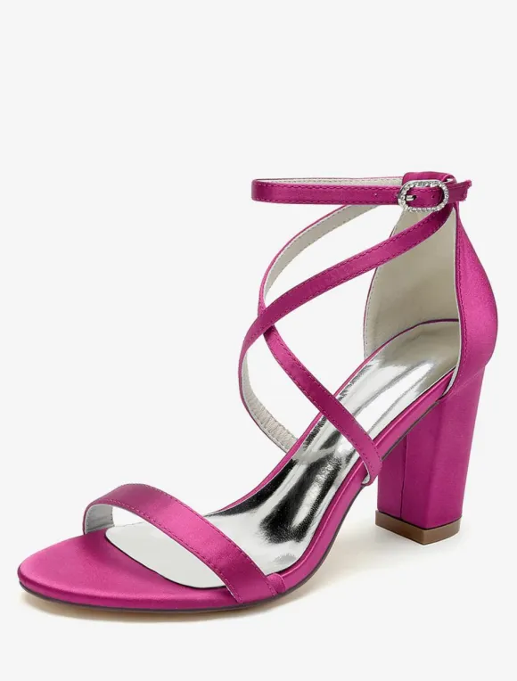 Wedding Shoes Satin White Open Toe Wedding Sandals