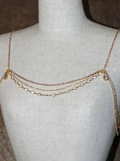 Wedding Statement Necklace Gold Chic Metal Women's Shoulder Chain