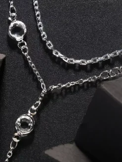 Wedding Statement Necklace Silver Bohemian Rhinestone Girl's