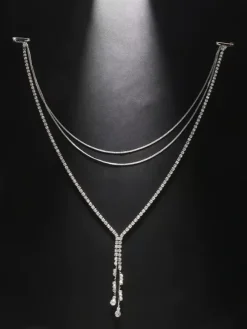 Wedding Statement Necklace Silver Bohemian Rhinestone Girl's
