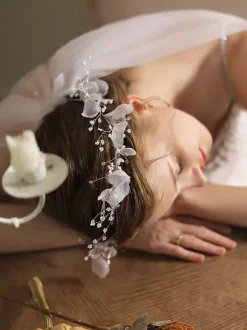 Wedding Veil Flowers Tulle Veil Drop Bridal Veil