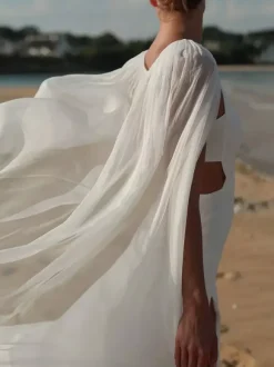 Wedding Veil One-Tier Chiffon Cut Edge Bridal Veil