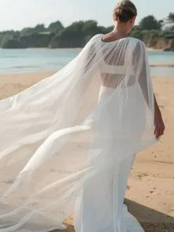 Wedding Veil One-Tier Chiffon Cut Edge Bridal Veil