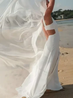 Wedding Veil One-Tier Chiffon Cut Edge Bridal Veil