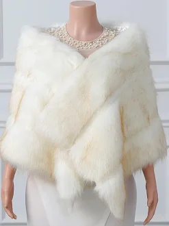 Wedding Wrap Ivory Tops Fox Fur Bridal Cover Ups