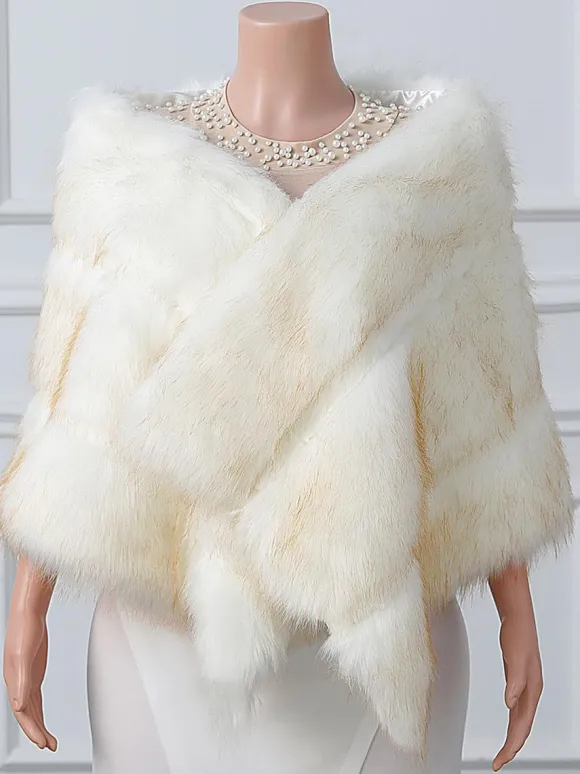Wedding Wrap Ivory Tops Fox Fur Bridal Cover Ups