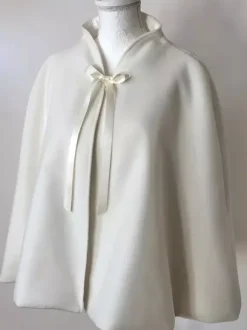 Wedding Wraps Ivory Long Sleeves High Collar Tops Short Plush Bridal Cover Up