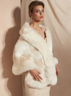 Wedding Wraps White Faux Fur Bridal Winter Warm Cover Ups 2026