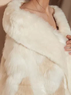 Wedding Wraps White Faux Fur Bridal Winter Warm Cover Ups 2026