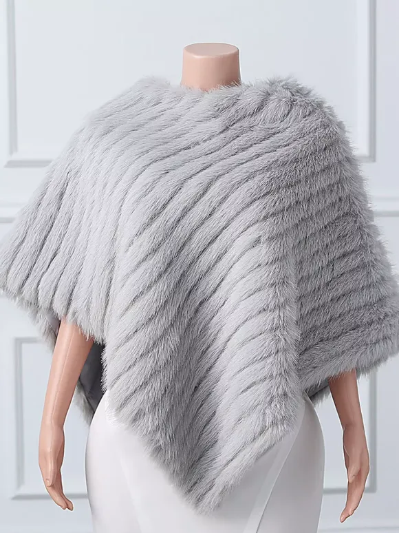 Wedding Wraps White High Collar Tops Faux Fur Bridal Cover Up