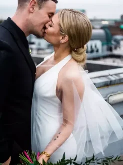 Wedding Wrap White Half Sleeves Scoop Neck Cap Sleeves Shawls Tulle Bridal Cover Up