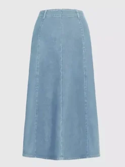 Western Denim Maxi Skirt For Women - Boho A-Line High Waisted Long Skirt - All Season Casual Wear 2026